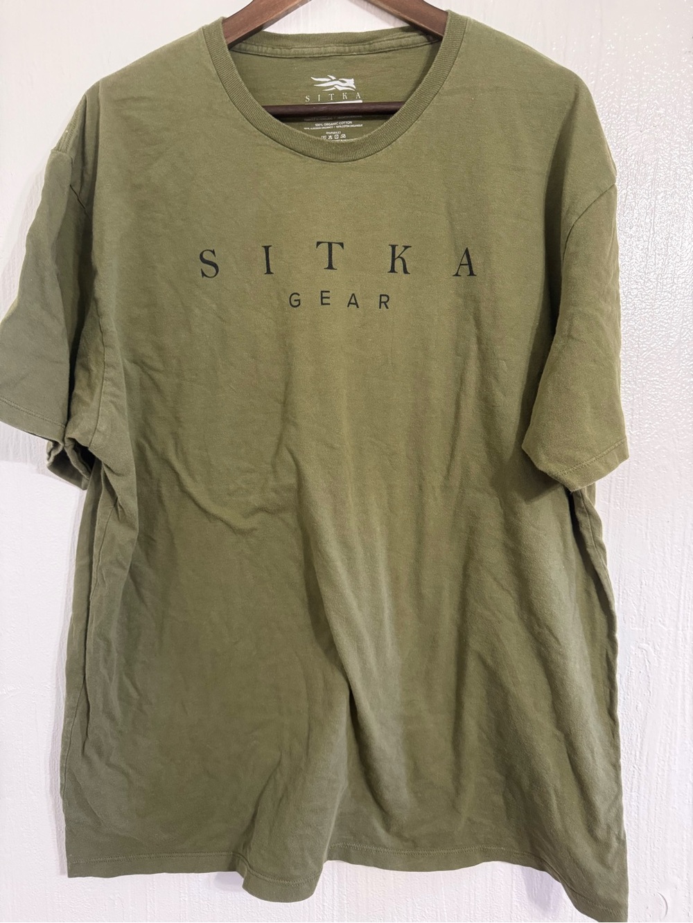 Sitka Gear Mens XXL Olive Green Pima Cotton Logo Short Sleeve T-Shirt Hunting